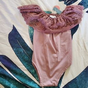 Bailey's Blossoms 2T Pink Leotard Lace NWT